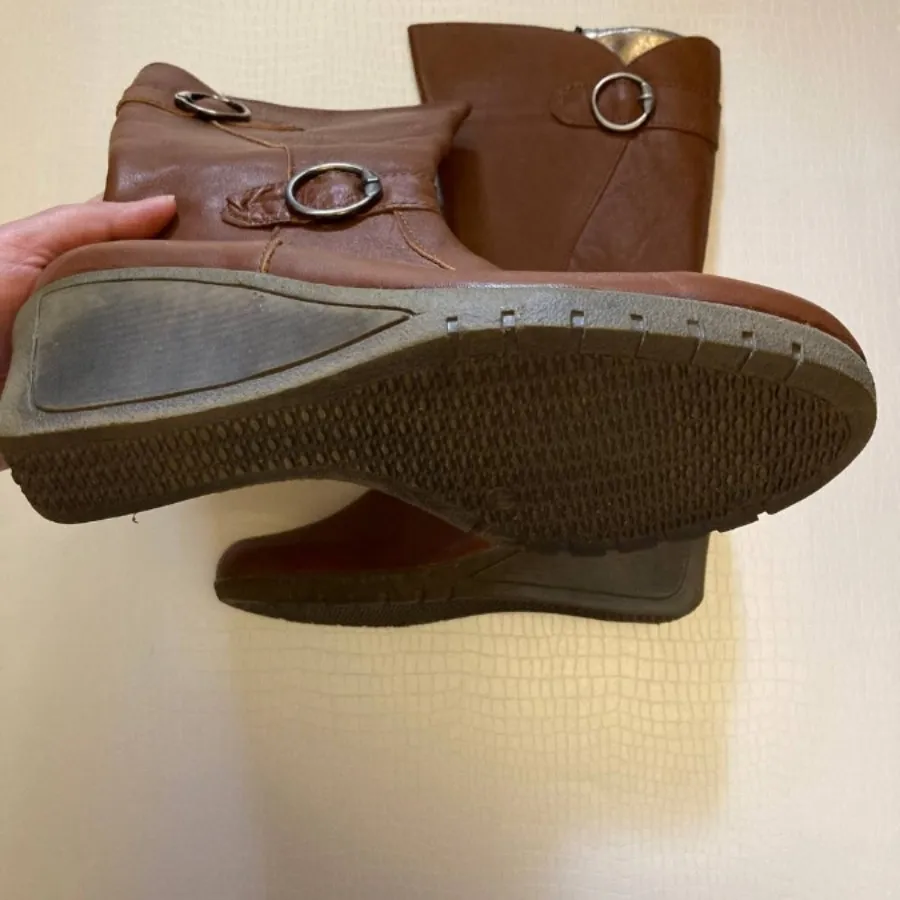 چکمه عسلی چرم مشهد