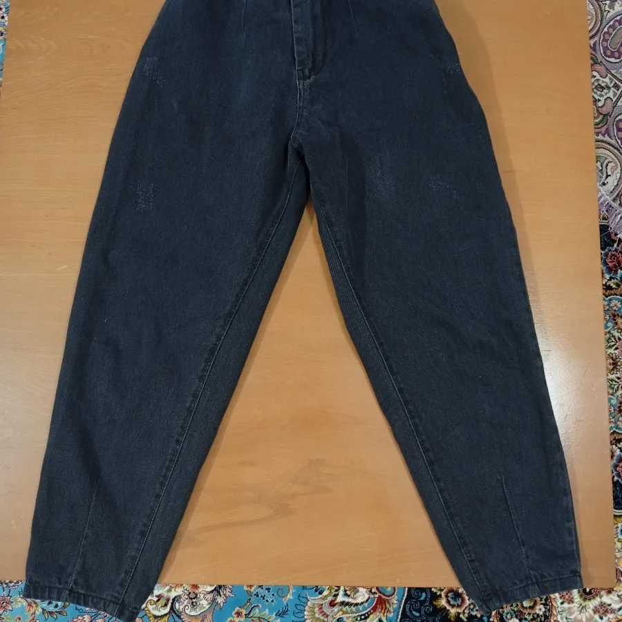 شلوار مام جین ذغالی فری