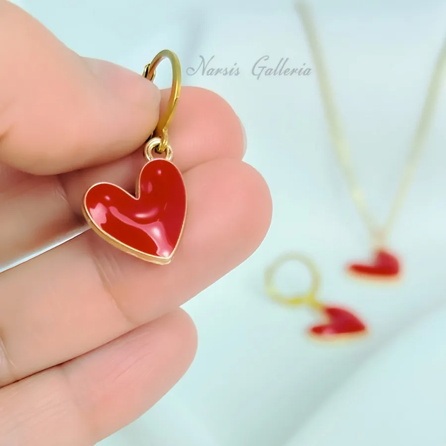 ست گردنبند و گوشواره قلب