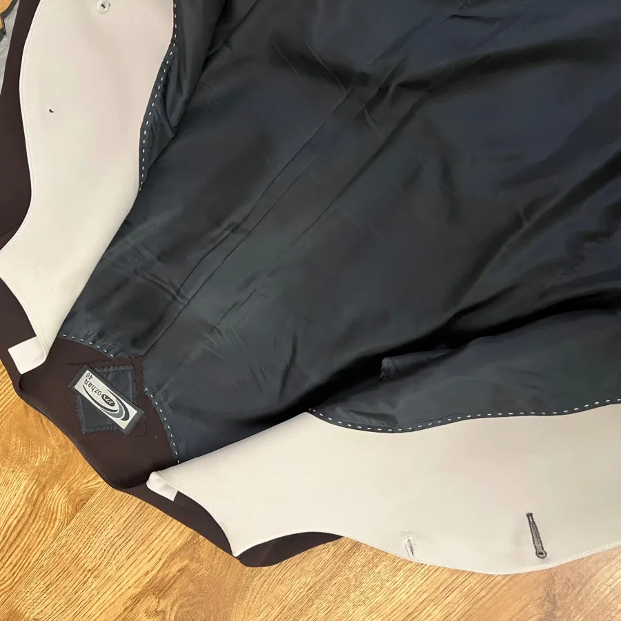 کت و دامن کرم فهوه ای کرپ