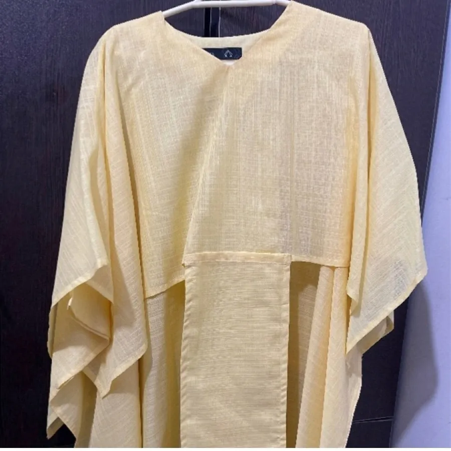 مانتو دوتیکه حریر زرد