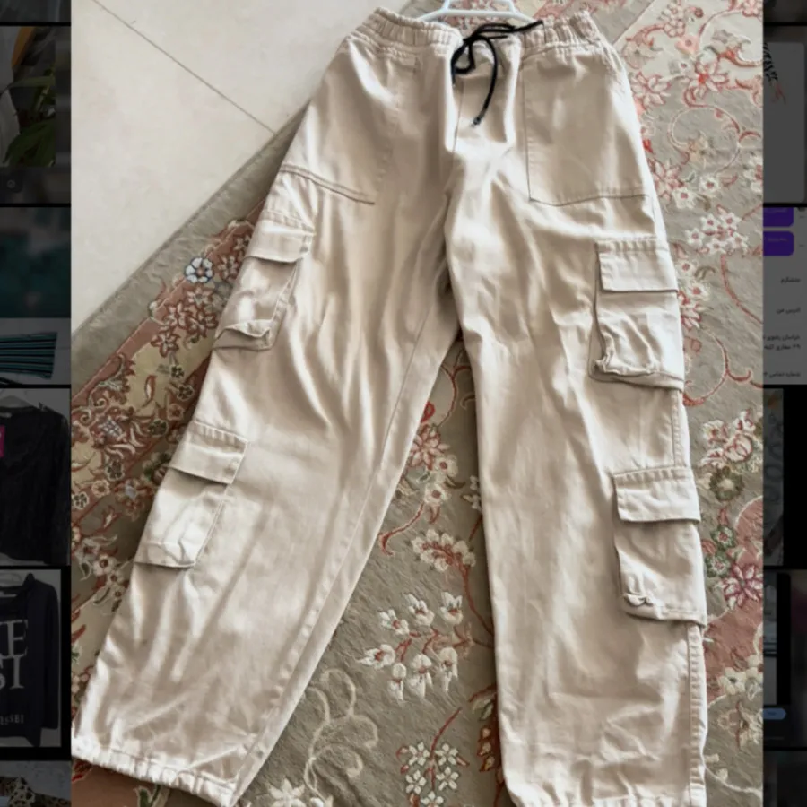شلوار کتان کارگو‌