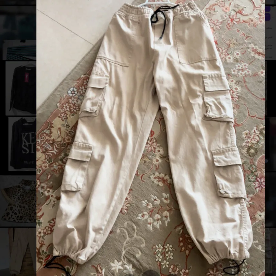 شلوار کتان کارگو‌