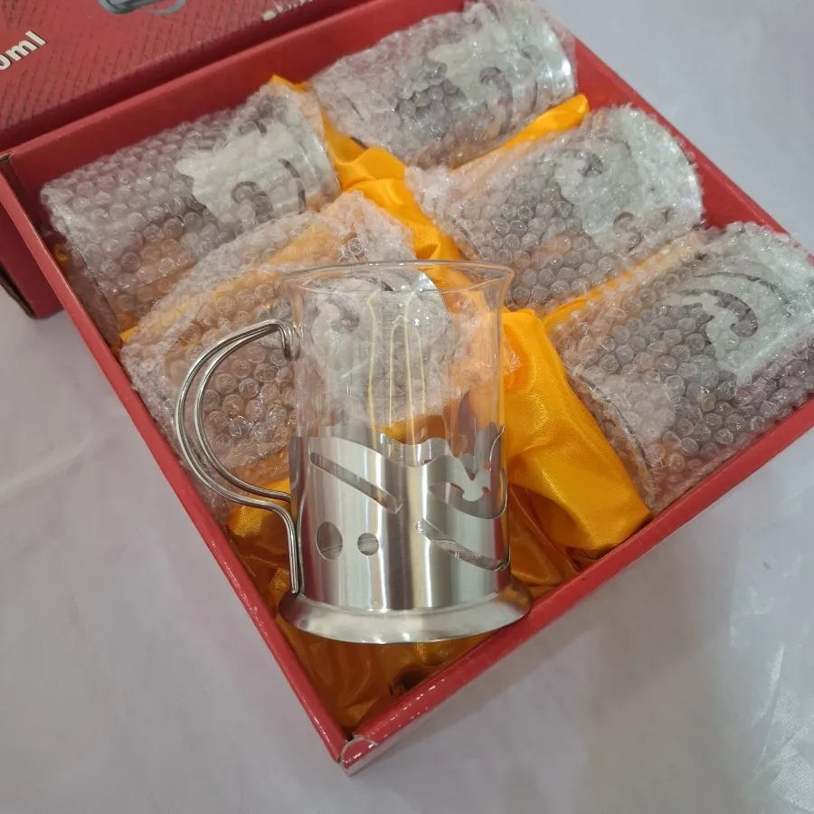 ماگ قهوه شیشه ای دسته دار