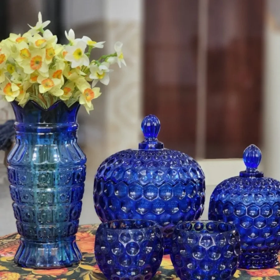 گلدون آبی رنگ ثابت