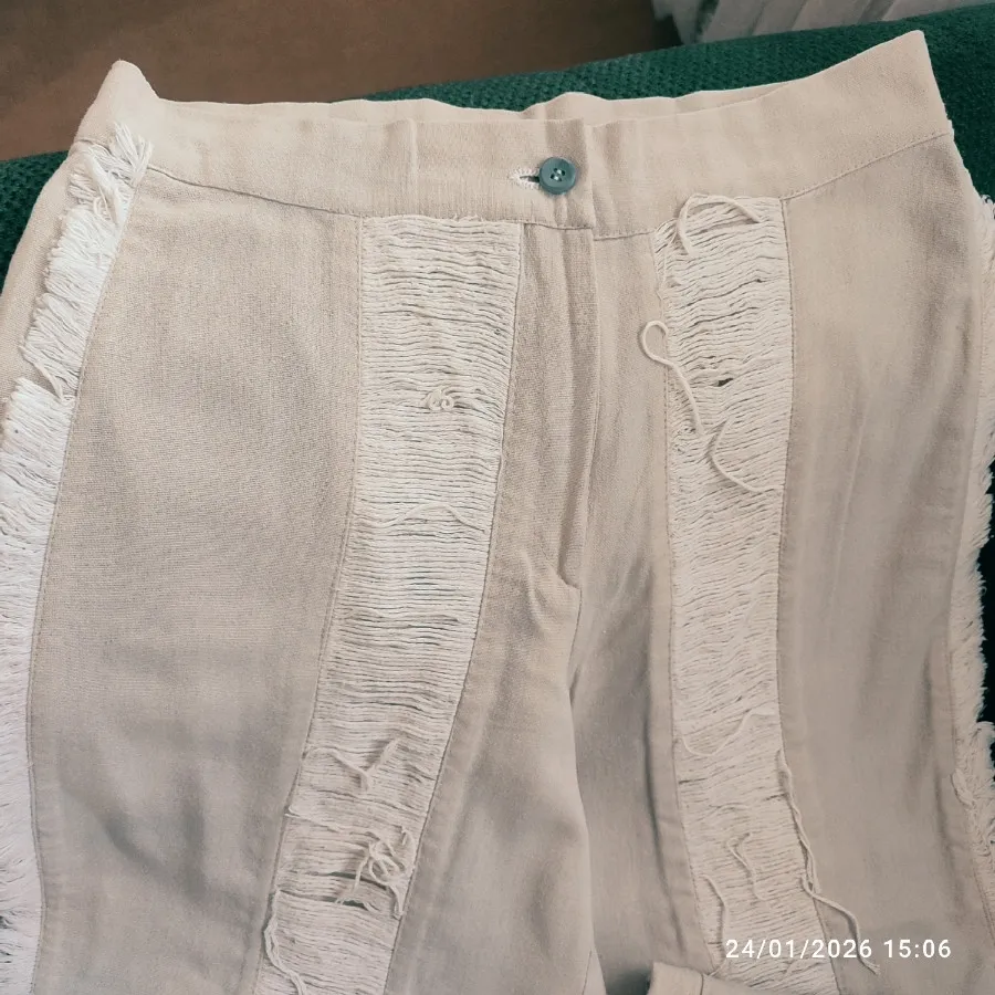 شلوارلینن ریش ریش