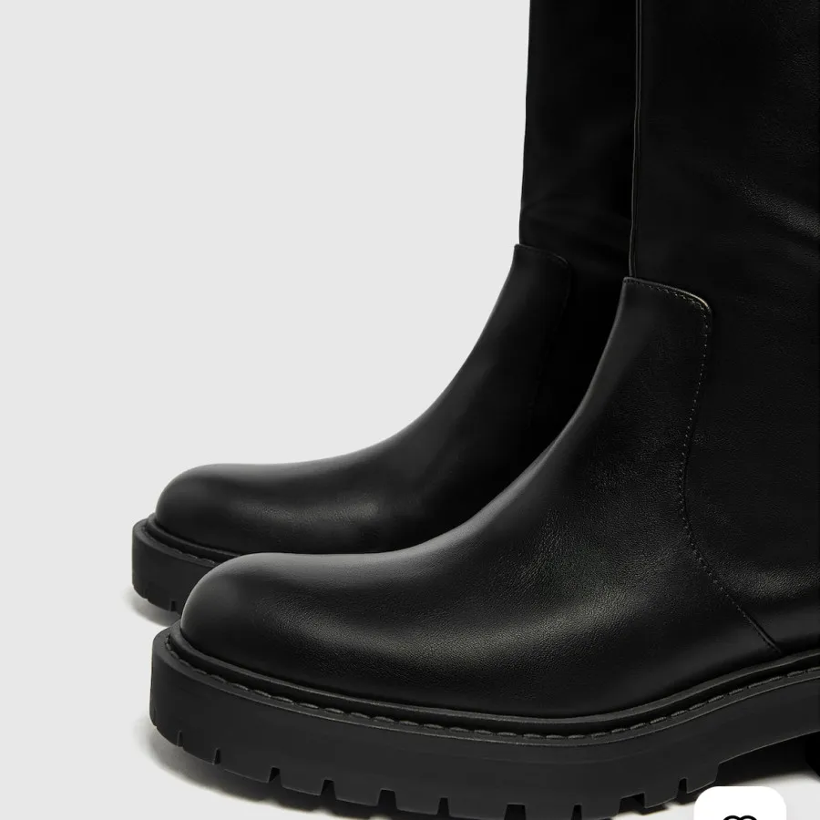 بوت بلند چرم مشکی