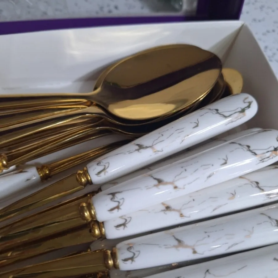 قاشق چنگال طلایی سرامیکی