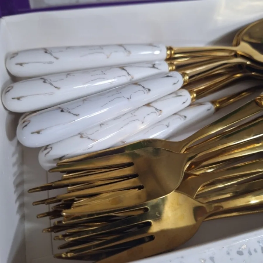 قاشق چنگال طلایی سرامیکی