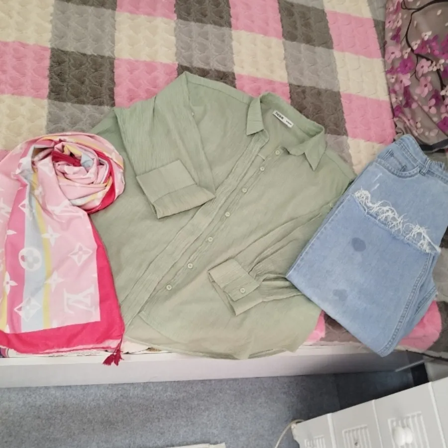 شومیز ماچا و شال