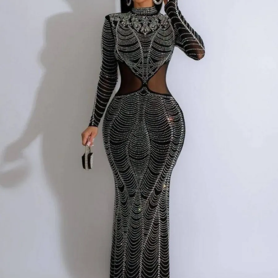 پیراهن ماکسی نگینی