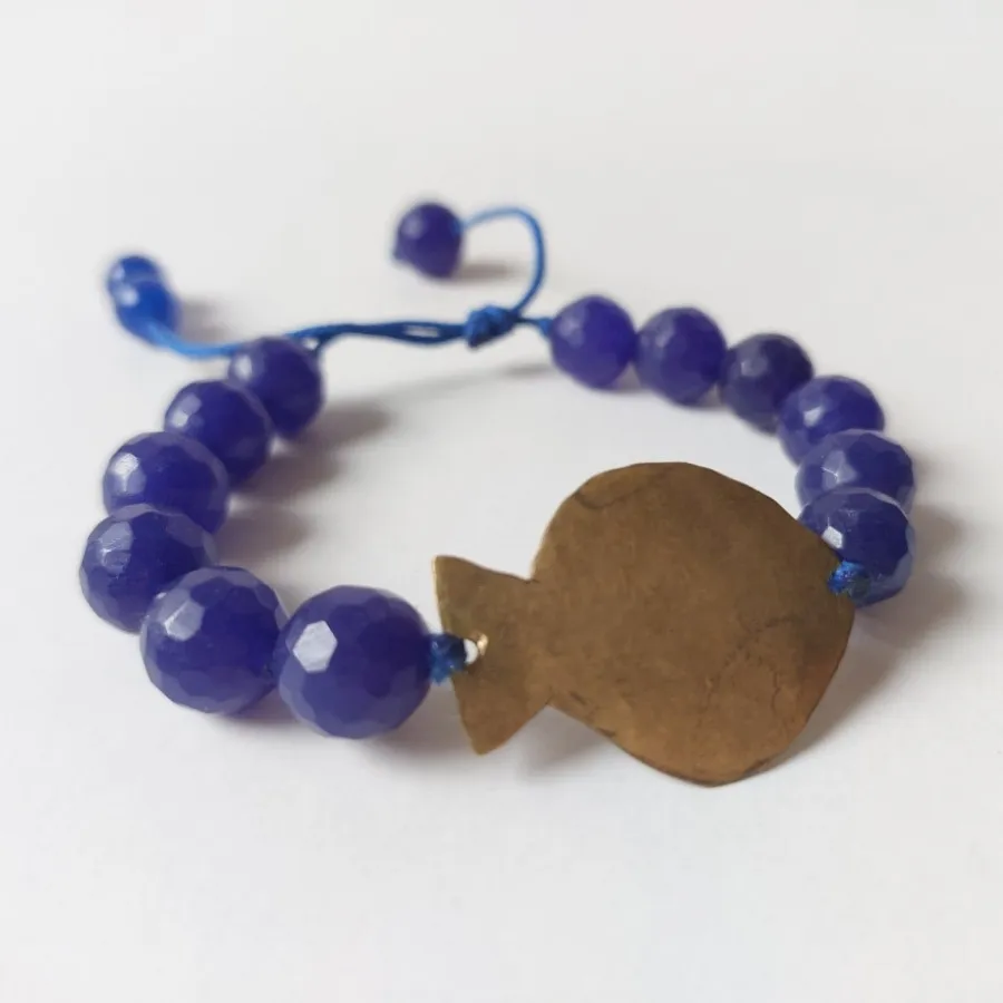 دستبند لاجوردی ماهی