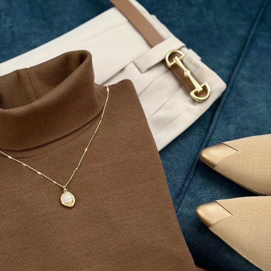 بلوز یقه اسکی موکا ویولت