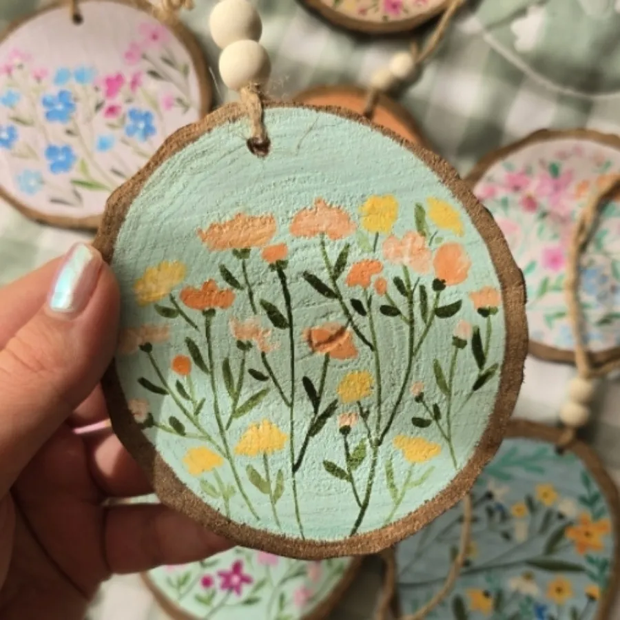 آویز چوبی طرح بهاری