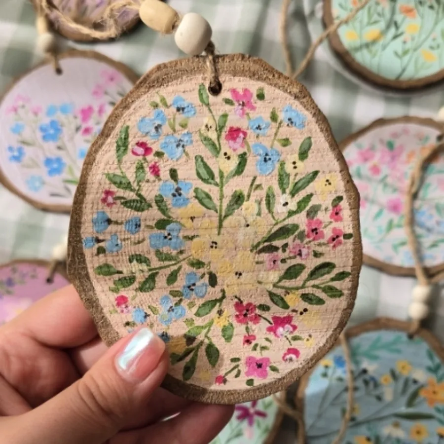 آویز چوبی طرح بهاری