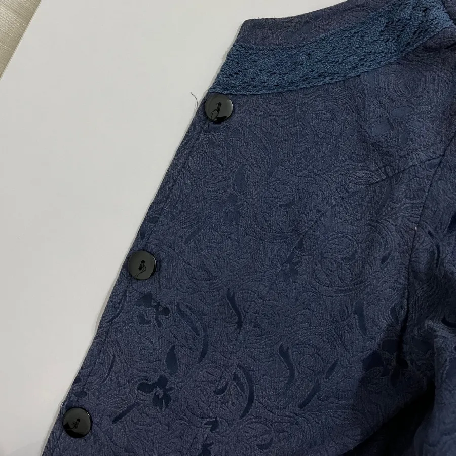 مانتو ژاکارد سورمه ای