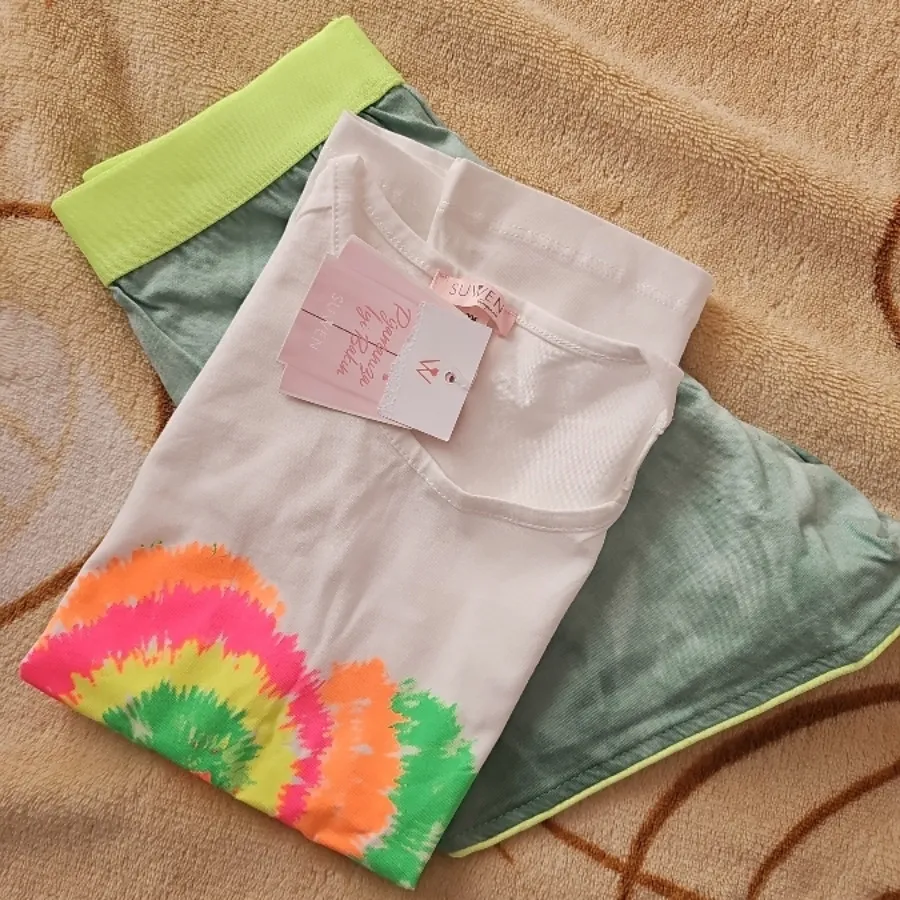 تاپ و شلوارک ست دخترانه