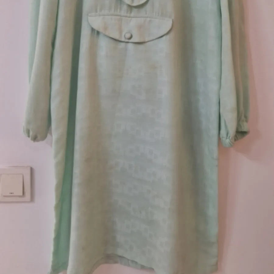 مانتو فیروزه ای چیندار