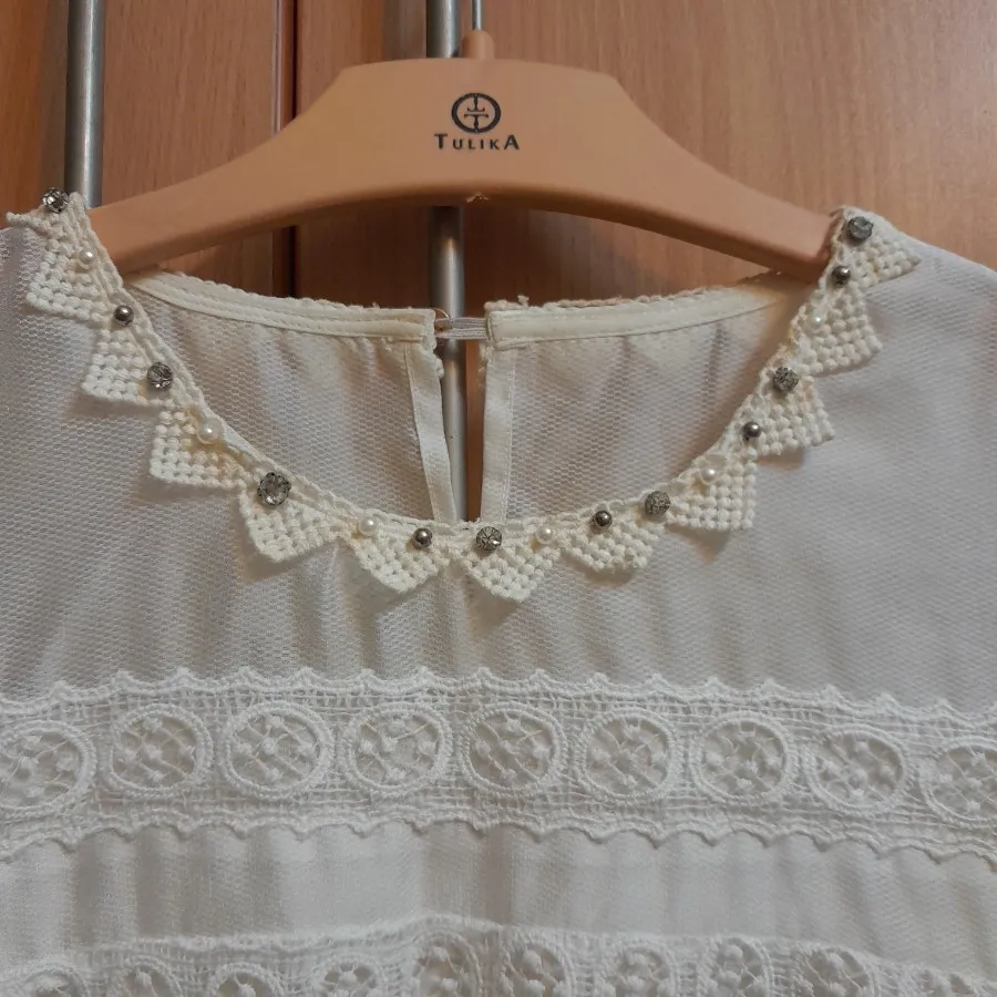 پیراهن مجلسی سفید توری