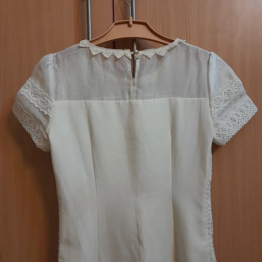 پیراهن مجلسی سفید توری