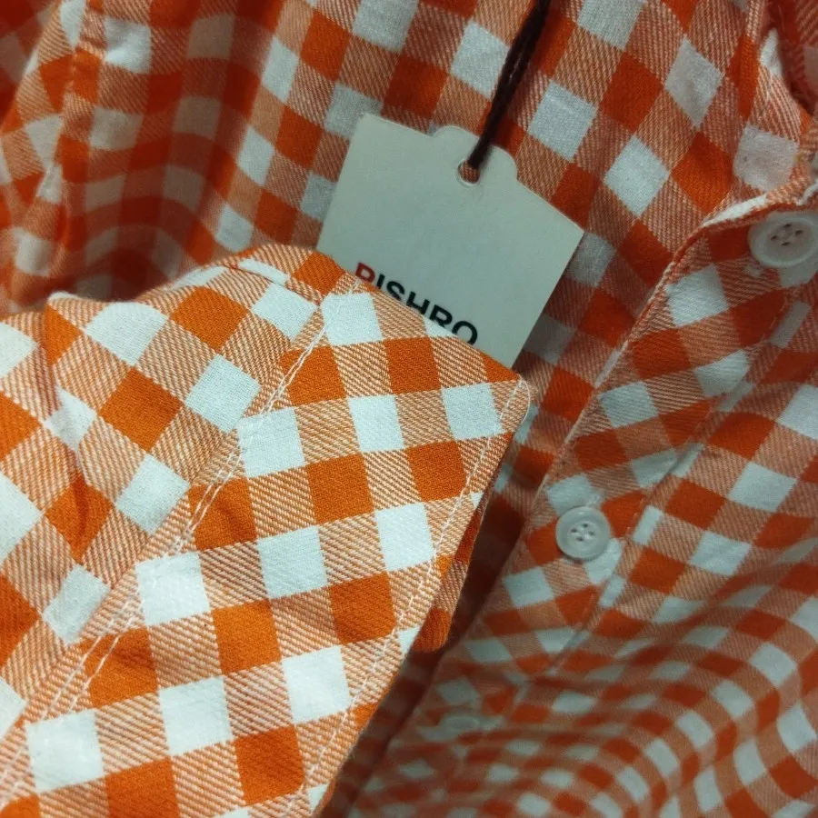 پیراهن 4خونه نارنجی پسران