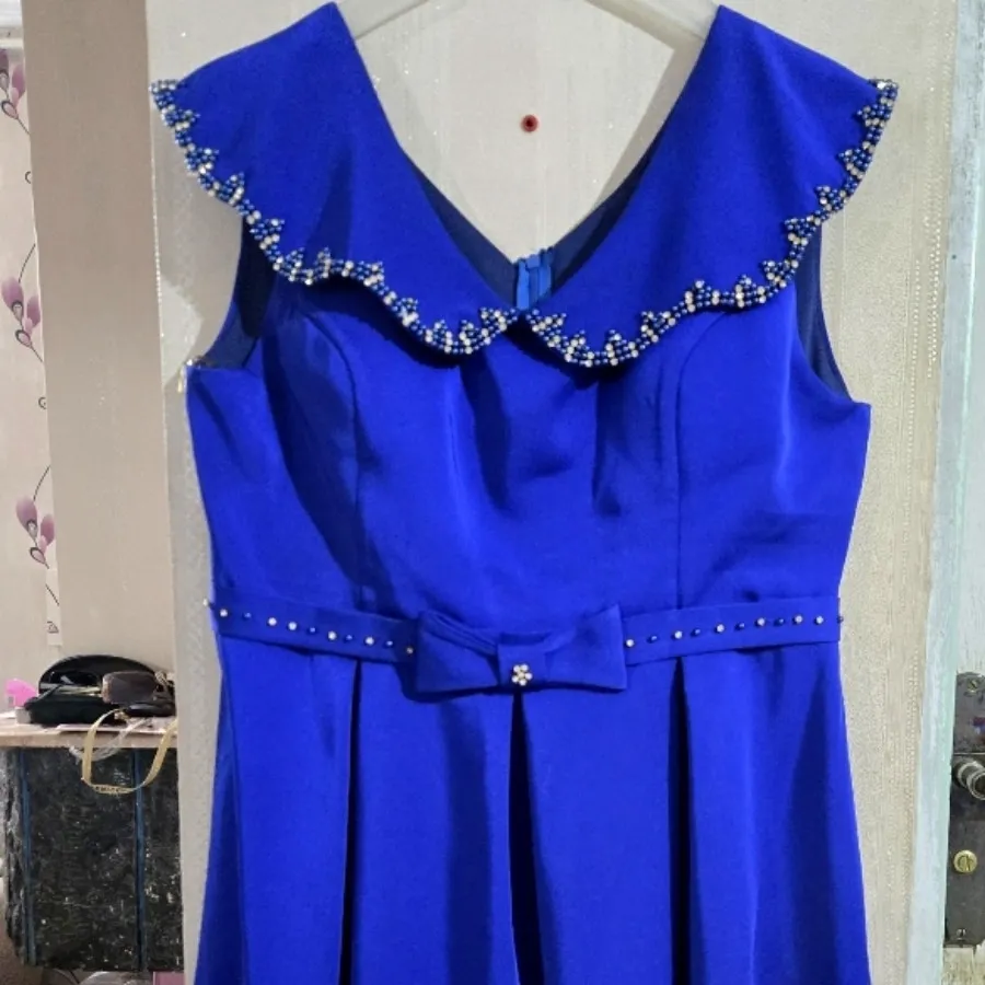 لباس مجلسی آبی کوتاه 44