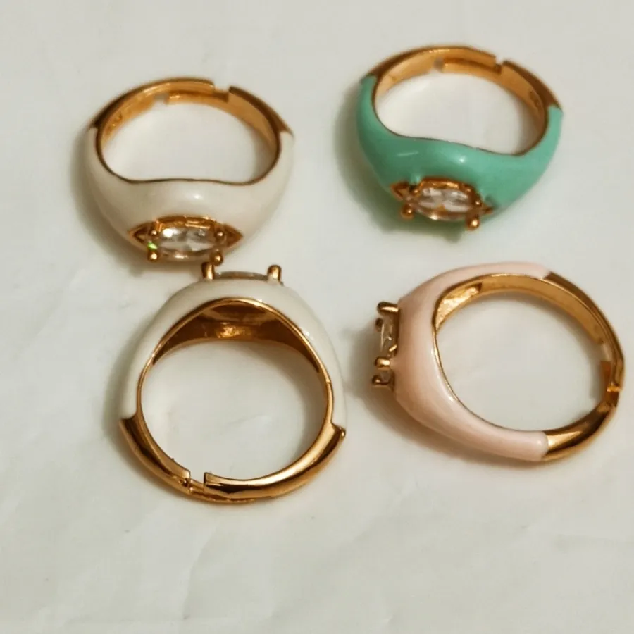 انگشترمینا کاری نگین دار