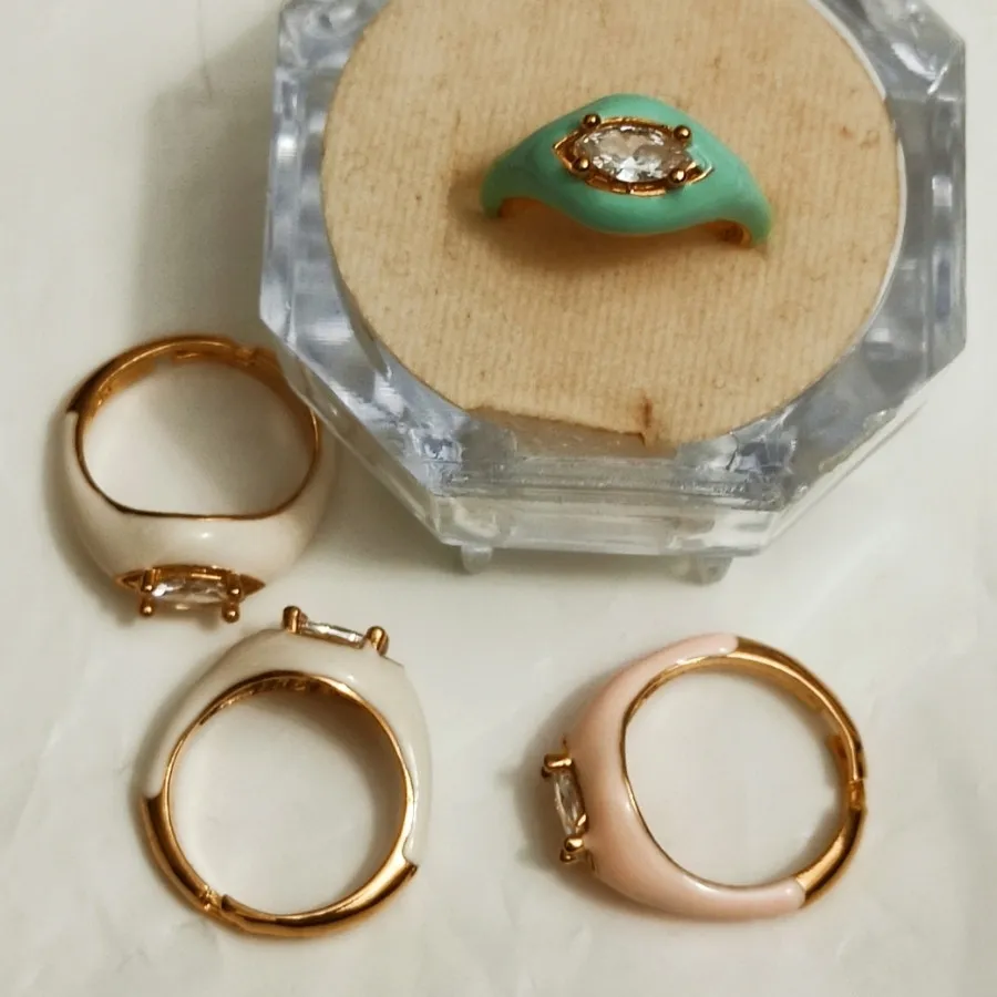 انگشترمینا کاری نگین دار