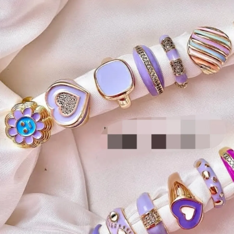 انگشتر مینا کاری نگین دار