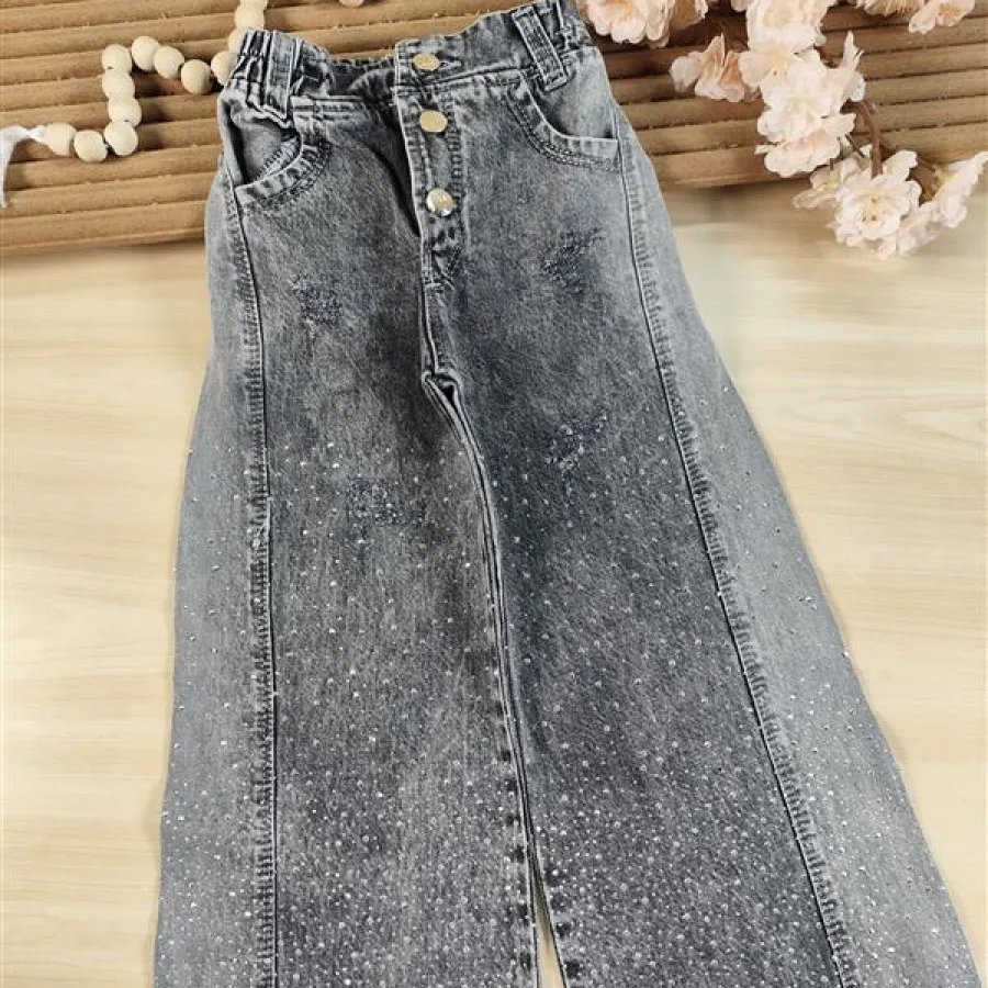 شلوار جین شافل نگینی