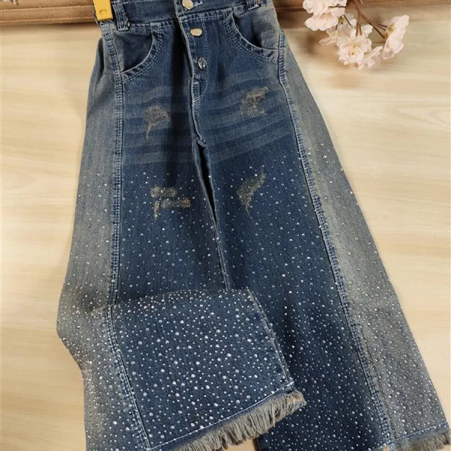 شلوار جین شافل نگینی