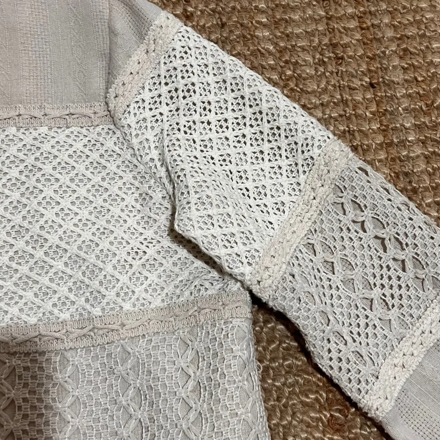 کت کتان دانتل کار شده