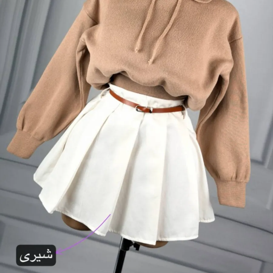 دامن پیلی با کمربند