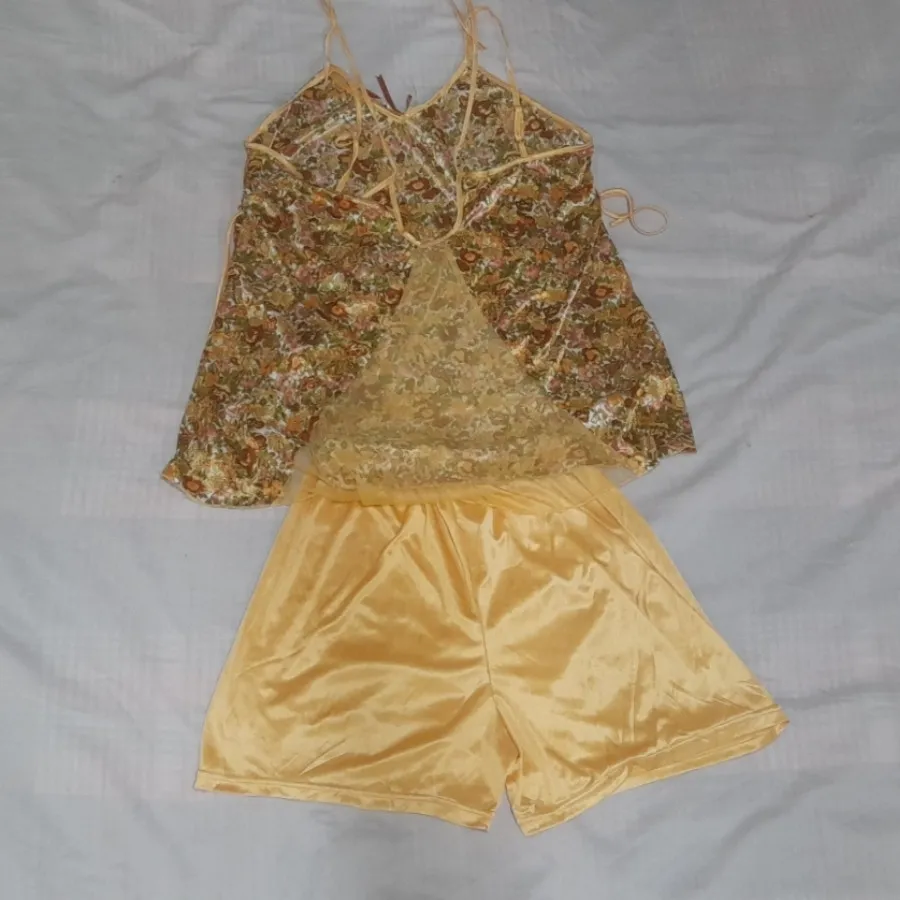 لباس خواب ساتن دو تکه