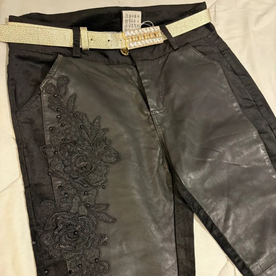 شلوار خارجی  چرم و جیر