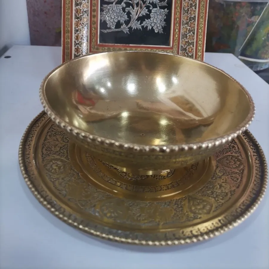 کاسه بشقاب برنجی آنتیک