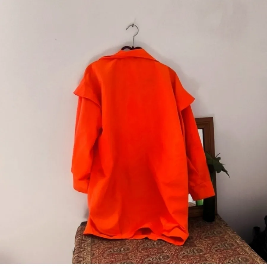 مانتو بارونی مخملی نارنجی