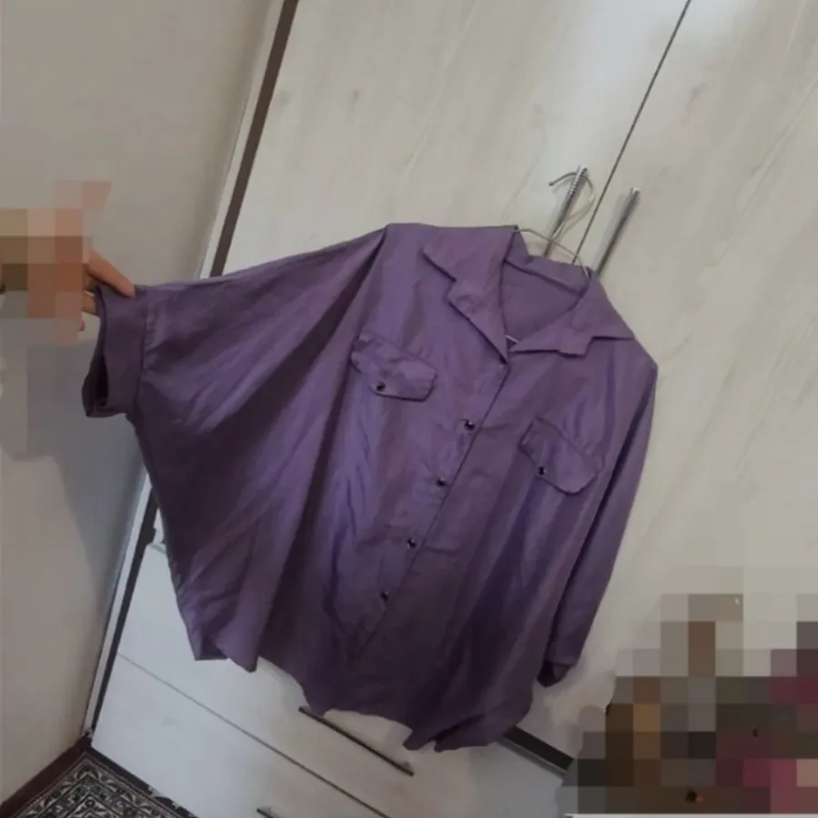 مانتو شومیزی مخملی بنفش