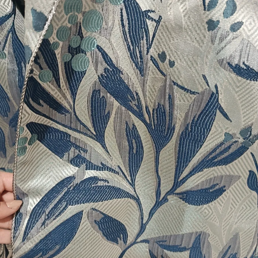 کت ژاکارد نقره ای آبی