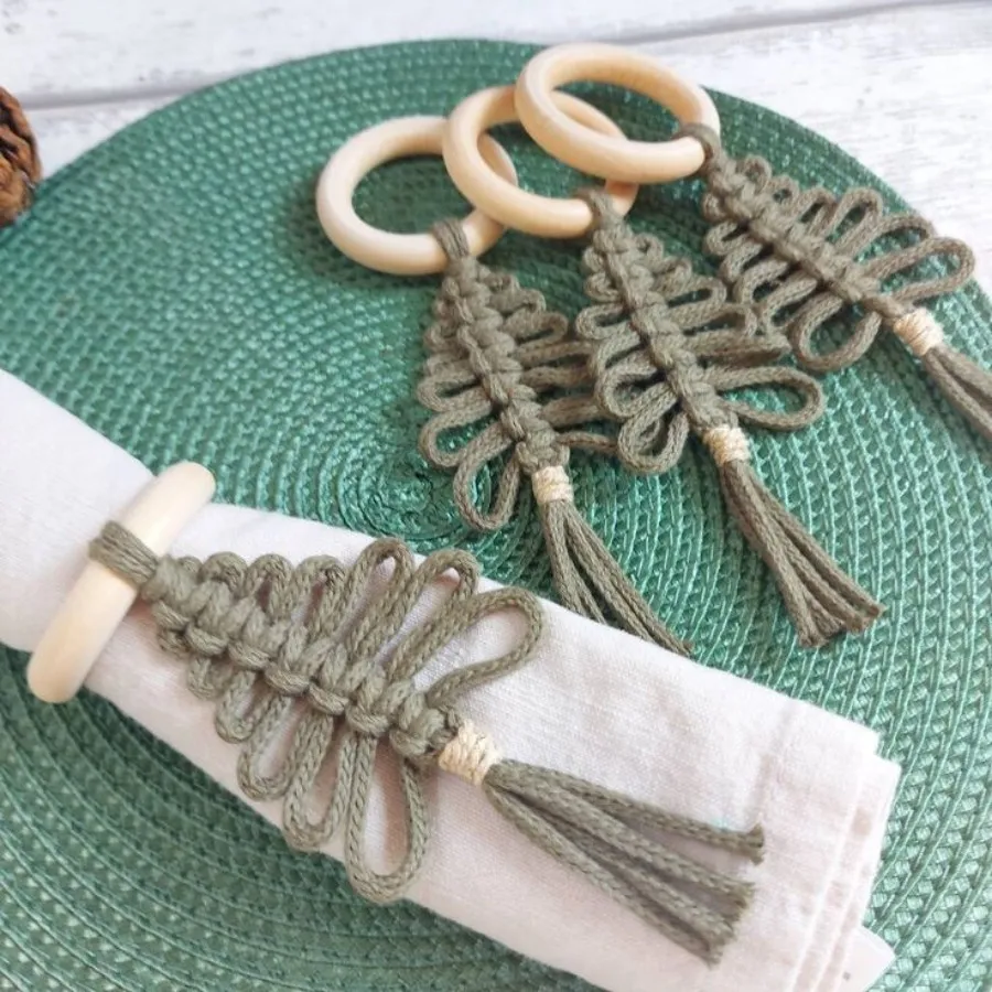 حلقه دستمال سفره مکرومه