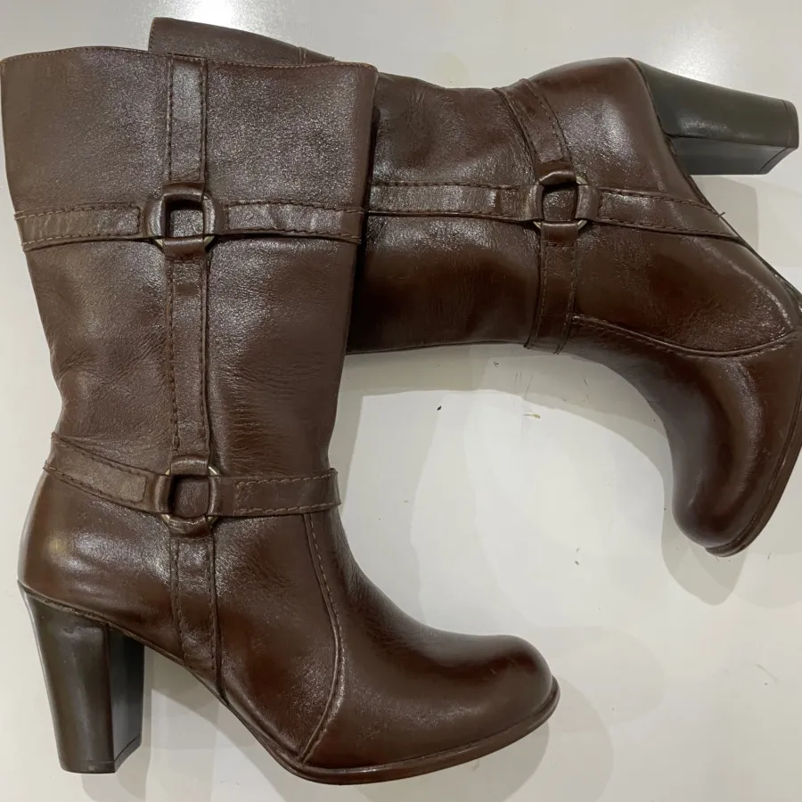 بوت چرم قهوه ای 38