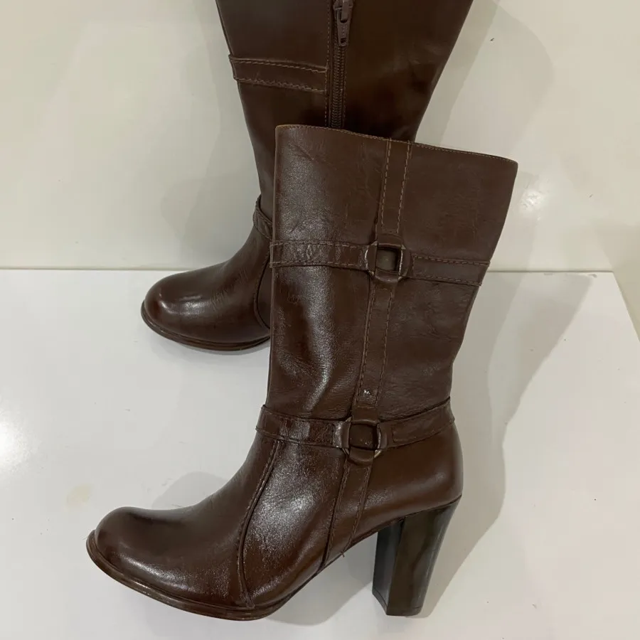 بوت چرم قهوه ای 38