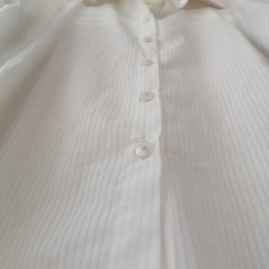 مانتو حریر سفید راه راه