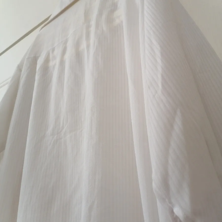 مانتو حریر سفید راه راه