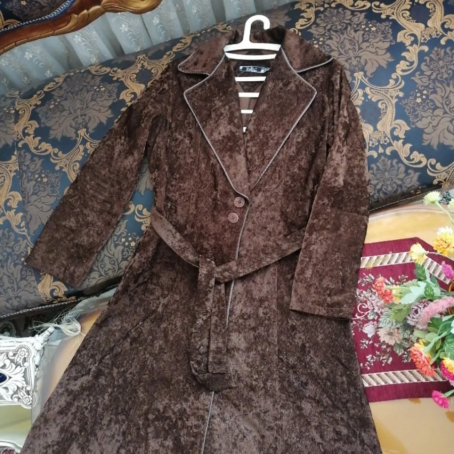 مانتو ضخیم مخمل کبریتی