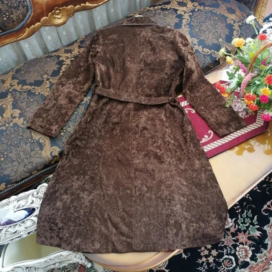 مانتو ضخیم مخمل کبریتی