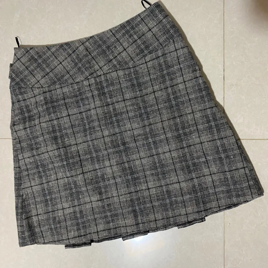 دامن کوتاه پشمی طوسی