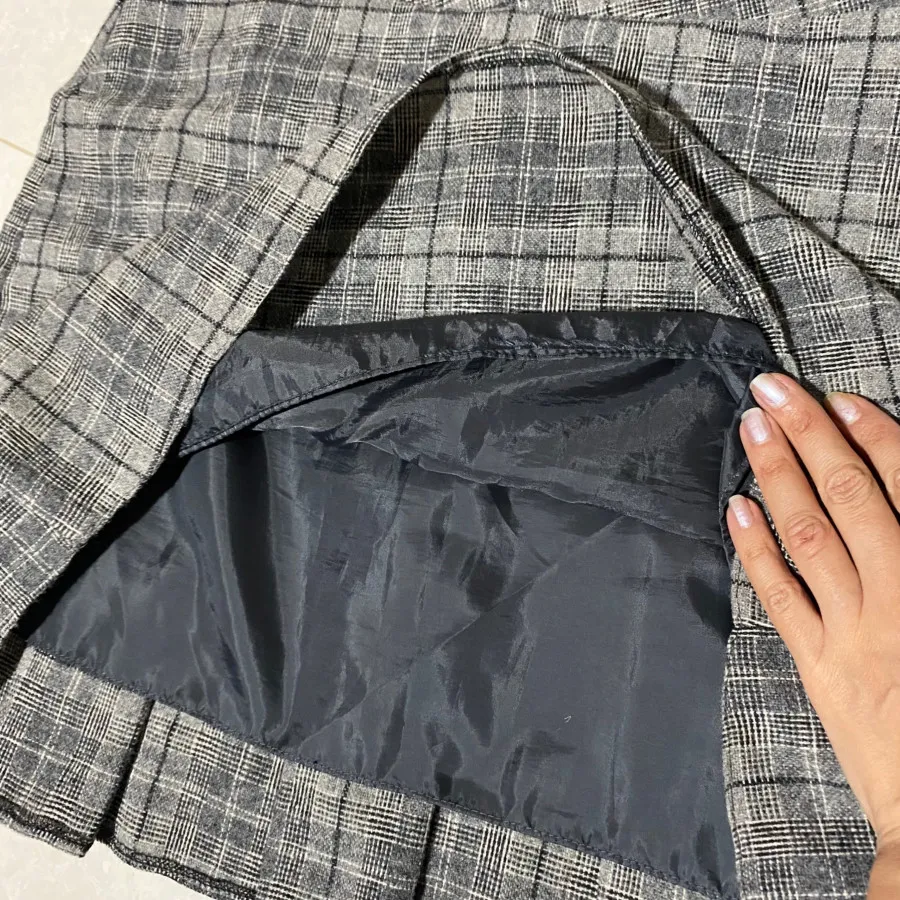 دامن کوتاه پشمی طوسی