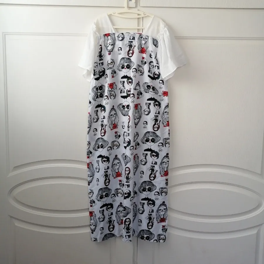 پیراهن نخی کاملا بلند