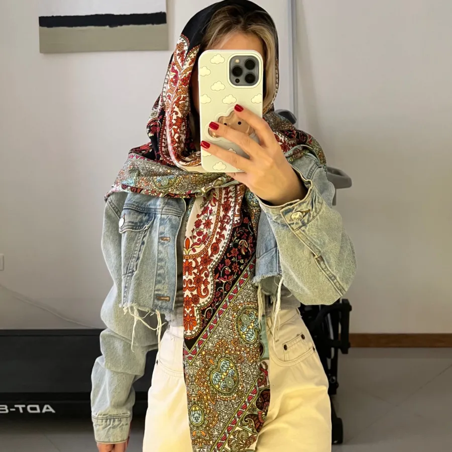 روسری قواره بزرگ نخی